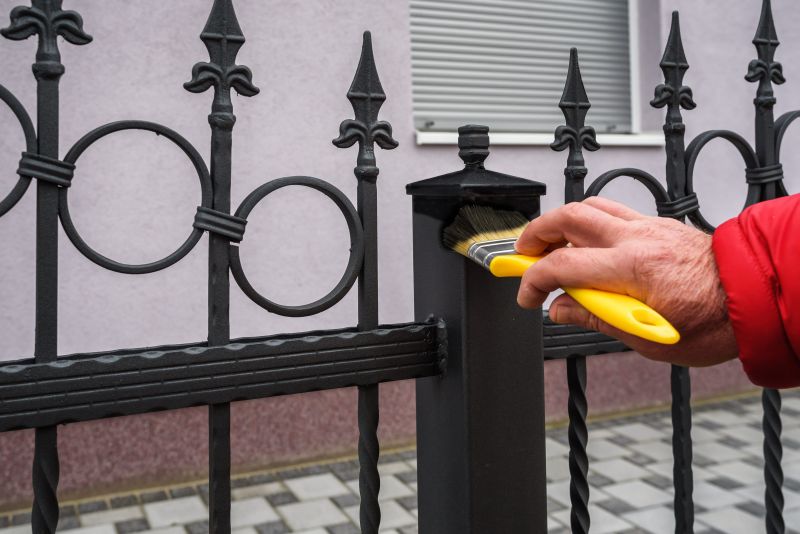 Painted Wrought Iron Fence